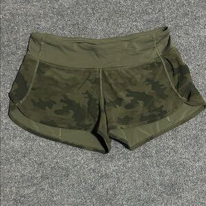 lululemon athletica Olive Green Camo Athletic Shorts
